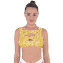 Saffron Yellow Floral Print Bandaged Up Bikini Top View1