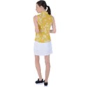 Saffron Yellow Floral Print Women s Sleeveless Polo Tee View2