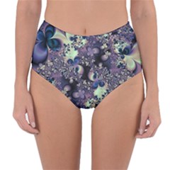 Abstract Floral Art Print Reversible High-waist Bikini Bottoms by SpinnyChairDesigns