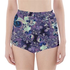 Abstract Floral Art Print High-waisted Bikini Bottoms by SpinnyChairDesigns