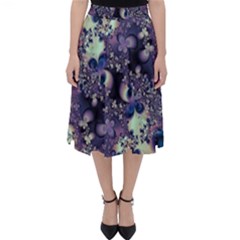 Abstract Floral Art Print Classic Midi Skirt