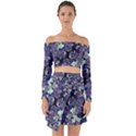 Abstract Floral Art Print Off Shoulder Top with Skirt Set View1