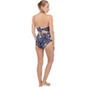 Abstract Floral Art Print Scallop Top Cut Out Swimsuit View2