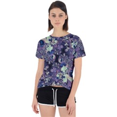 Abstract Floral Art Print Open Back Sport Tee