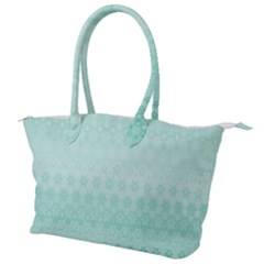 Biscay Green Floral Print Canvas Shoulder Bag by SpinnyChairDesigns