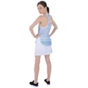 Faded Blue Floral Print Racer Back Mesh Tank Top View2