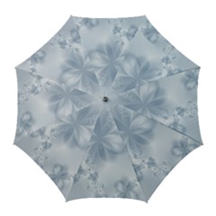 Faded Blue Floral Print Golf Umbrellas by SpinnyChairDesigns