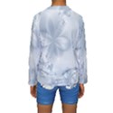 Faded Blue Floral Print Kids  Long Sleeve Swimwear View2