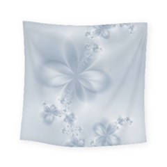 Faded Blue Floral Print Square Tapestry (small) by SpinnyChairDesigns