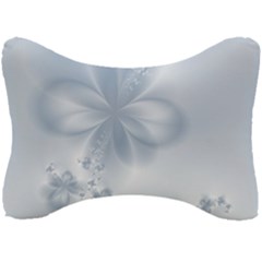 Faded Blue Floral Print Seat Head Rest Cushion by SpinnyChairDesigns