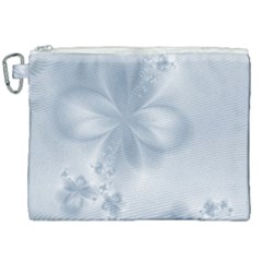 Faded Blue Floral Print Canvas Cosmetic Bag (xxl) by SpinnyChairDesigns