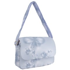 Faded Blue Floral Print Courier Bag by SpinnyChairDesigns