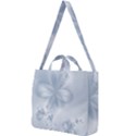 Faded Blue Floral Print Square Shoulder Tote Bag View1