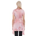 Pastel Coral Floral Print Short Sleeve Side Drop Tunic View2