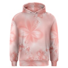 Pastel Coral Floral Print Men s Overhead Hoodie by SpinnyChairDesigns