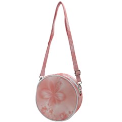 Pastel Coral Floral Print Crossbody Circle Bag