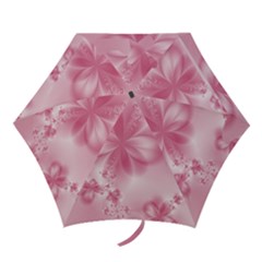 Blush Pink Floral Print Mini Folding Umbrellas by SpinnyChairDesigns