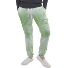 Tea Green Floral Print Men s Jogger Sweatpants by SpinnyChairDesigns