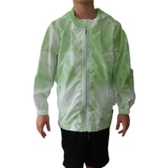 Tea Green Floral Print Kids  Hooded Windbreaker