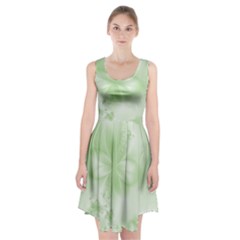 Tea Green Floral Print Racerback Midi Dress by SpinnyChairDesigns