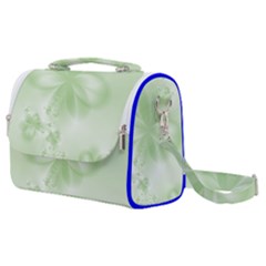 Tea Green Floral Print Satchel Shoulder Bag by SpinnyChairDesigns