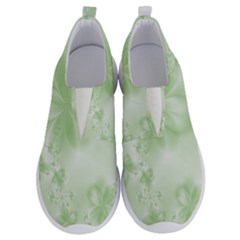 Tea Green Floral Print No Lace Lightweight Shoes by SpinnyChairDesigns