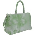 Tea Green Floral Print Duffel Travel Bag View2