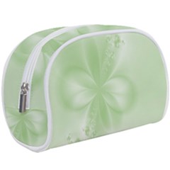 Tea Green Floral Print Makeup Case (large) by SpinnyChairDesigns