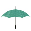 Biscay Green White Floral Print Straight Umbrellas View3