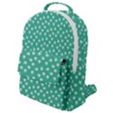 Biscay Green White Floral Print Flap Pocket Backpack (Small) View1