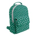 Biscay Green White Floral Print Flap Pocket Backpack (Small) View2