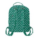 Biscay Green White Floral Print Flap Pocket Backpack (Small) View3