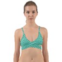 Biscay Green White Floral Print Wrap Around Bikini Top View1