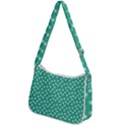 Biscay Green White Floral Print Zip Up Shoulder Bag View2