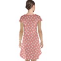 Coral Pink White Floral Print Cap Sleeve Nightdress View2