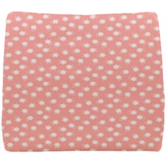 Coral Pink White Floral Print Seat Cushion by SpinnyChairDesigns