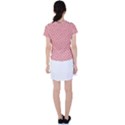 Coral Pink White Floral Print Women s Sports Top View2