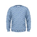 Faded Blue White Floral Print Kids  Sweatshirt View1