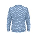 Faded Blue White Floral Print Kids  Sweatshirt View2