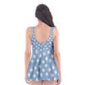 Faded Blue White Floral Print Skater Dress Swimsuit View2