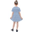 Faded Blue White Floral Print Kids  Sailor Dress View2