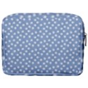 Faded Blue White Floral Print Make Up Pouch (Large) View2