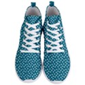 Teal White Floral Print Men s Lightweight High Top Sneakers View1