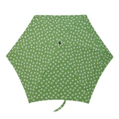 Spring Green White Floral Print Mini Folding Umbrellas by SpinnyChairDesigns