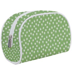 Spring Green White Floral Print Makeup Case (large) by SpinnyChairDesigns