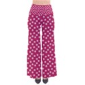 Magenta Rose White Floral Print So Vintage Palazzo Pants View1