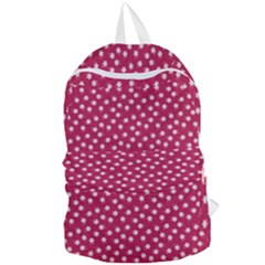 Magenta Rose White Floral Print Foldable Lightweight Backpack by SpinnyChairDesigns