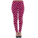 Magenta Rose White Floral Print Lightweight Velour Leggings View1