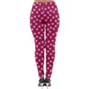 Magenta Rose White Floral Print Lightweight Velour Leggings View2