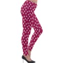 Magenta Rose White Floral Print Lightweight Velour Leggings View4